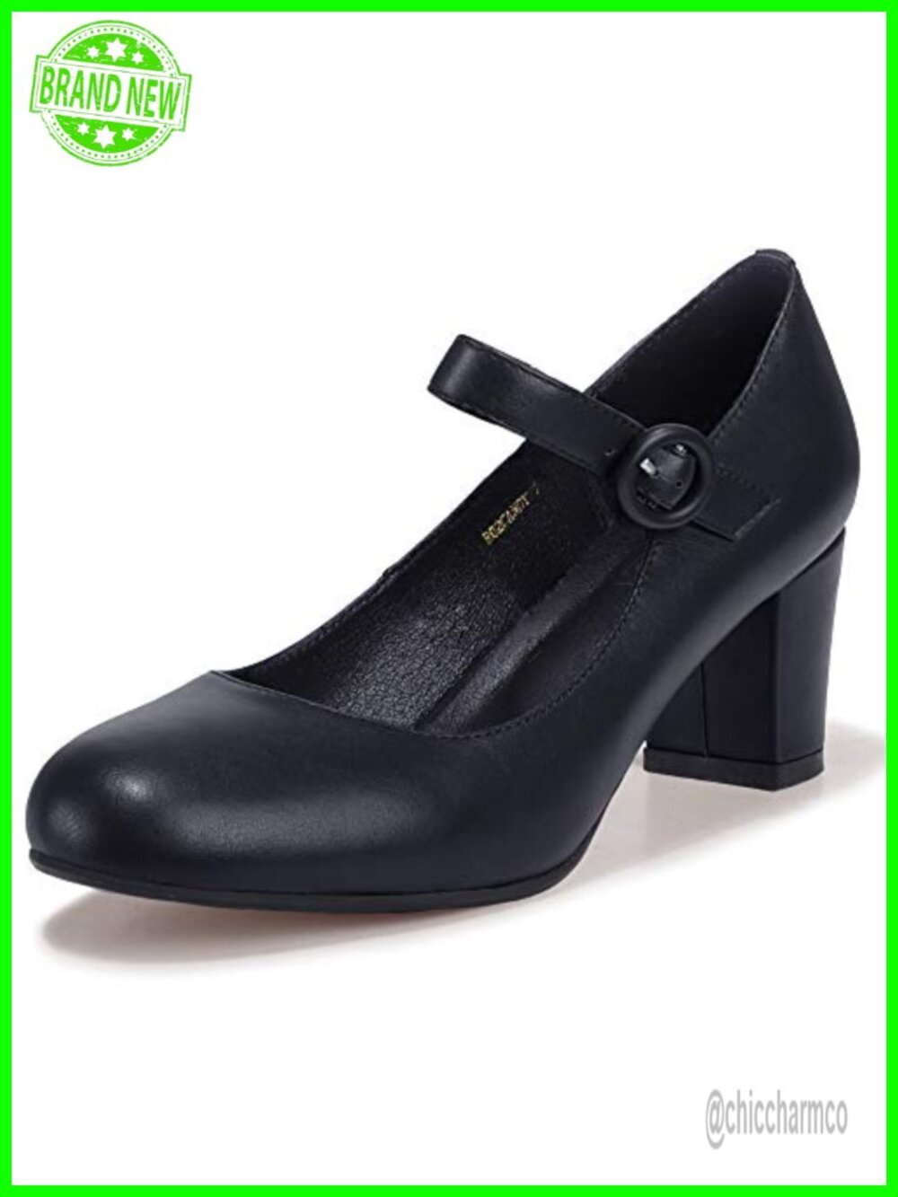 IDIFU Mary Jane Dress Shoes Low Block Heel Pumps for Women Office Work